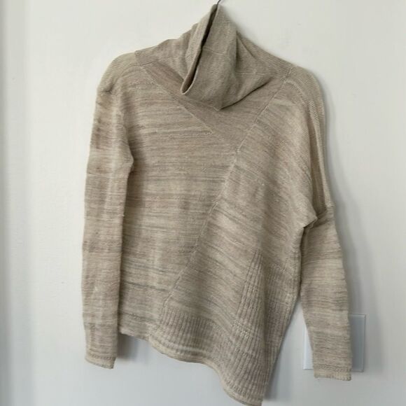 Inhabit Cream Asymmetrical Turtleneck Sweater - Picture 1 of 5